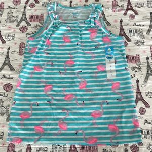 NWT Girls 8 Flamingo sleeveless shirt